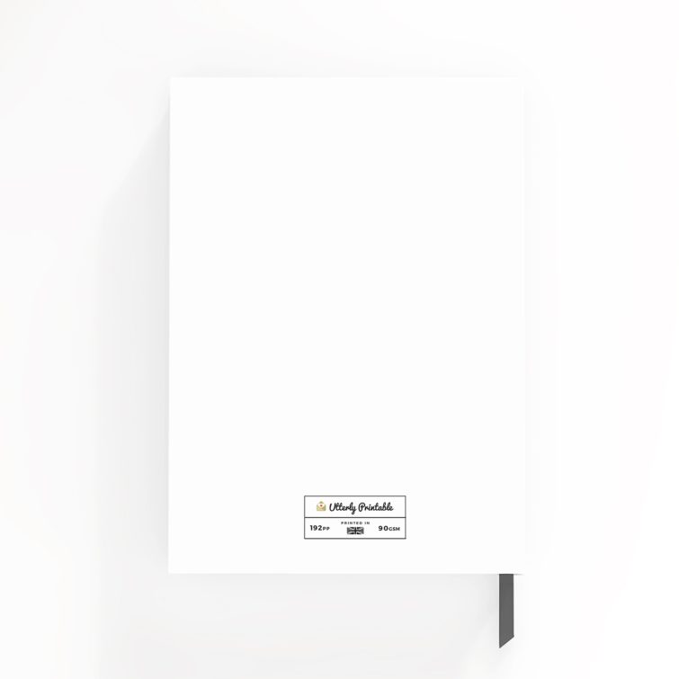 Portrait notebook design with one photo on the cover, by Utterly Printable.