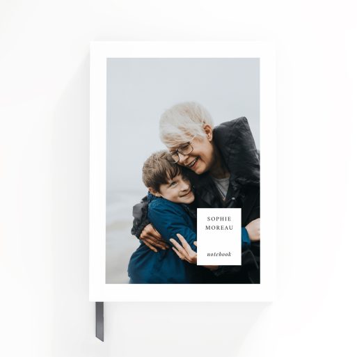 Portrait notebook design with one photo on the cover, by Utterly Printable.