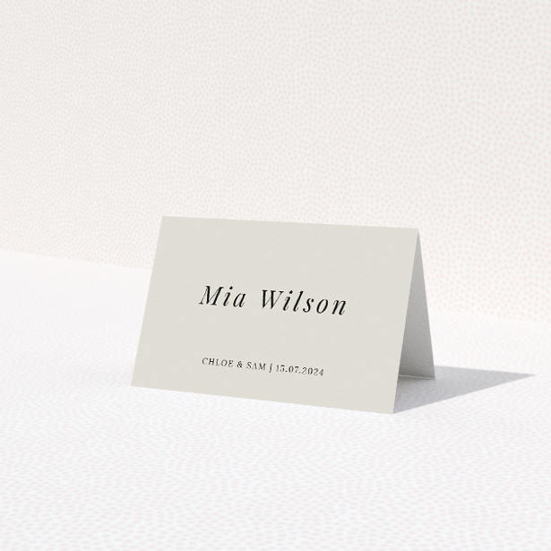 Elegantly understated seaside sketch place cards with skilful graphite sketches of sweeping shorelines, capturing the simple elegance of nature for wedding stationery suites This is a third view of the front