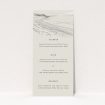 Seaside Sketch wedding menu template featuring serene coastal beauty, perfect for couples seeking calm and sophistication in their wedding stationery This is a view of the front