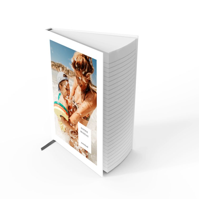 Personalised notebook cover design with one photo, ideal for custom stationery by Utterly Printable.