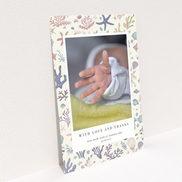 Baby thank you card reverse side design Portrait with no photos