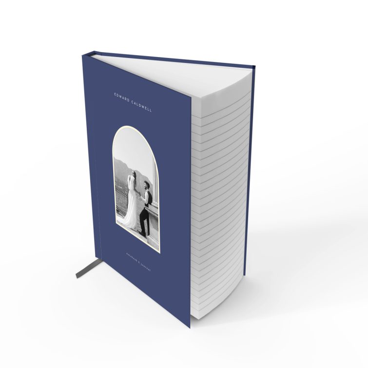 Elegant personalised notebook design with one photo placeholder by Utterly Printable, ideal for weddings or special occasions.