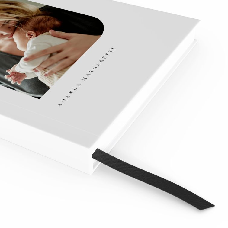 Personalised portrait notebook design with one photo on the cover from Utterly Printable.