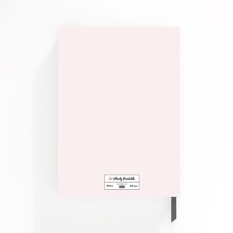 Portrait orientation personalised notebooks design with one photo featuring a minimalistic style for Utterly Printable.