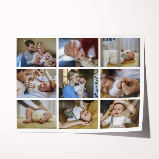 Showcase memories with Utterly Printable's Multi-Moment High-Resolution Silver Halide Photo Poster - accommodates nine captivating photos.