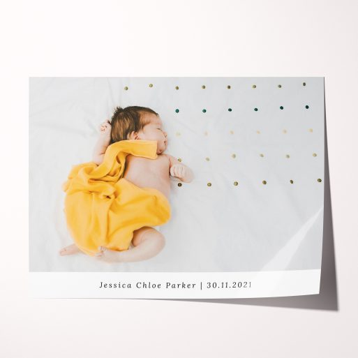 High-Resolution Baby's Day Out Silver Halide Poster - Preserve the joy of growing family moments. A heartfelt keepsake for new parents or grandparents from Utterly Printable.