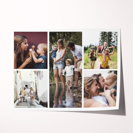 Fivefold Memories Personalized Silver Halide Poster - Capture the essence of cherished memories with this poster offering space for five photos, showcasing a collection of your most treasured moments.