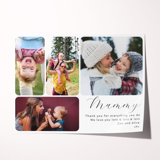 Premium Mother's Day Medley Photo Poster - Celebrate Mother's Day with a heartfelt design showcasing 4 photos and a captivating 3D effect. A meaningful keepsake from Utterly Printable.