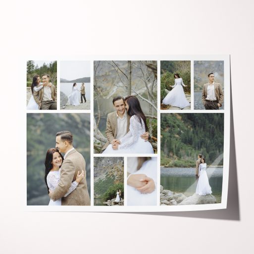 Create memories with Utterly Printable's Collage Horizon High-Resolution Silver Halide Photo Poster - designed for 9 cherished photos.