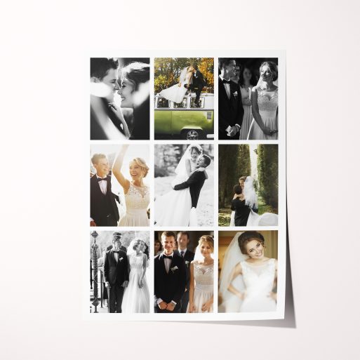 A Love Story Silver Halide Poster - Embrace the chapters of a beautiful love story with this portrait-oriented design. Showcase 9 photos, creating a versatile gift for birthdays, anniversaries, or to express love. Crafted for exceptional clarity, durability, and available in three sizes. Let your love story unfold in vivid detail.