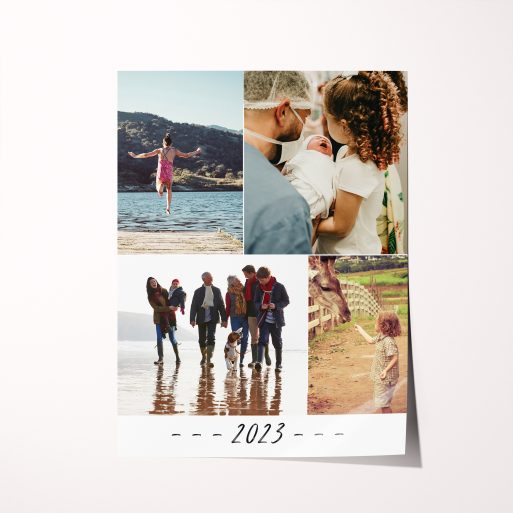 Create a unique masterpiece with our 'Annual' High-Resolution Silver Halide Poster – a portrait-oriented canvas for showcasing four treasured photos.
