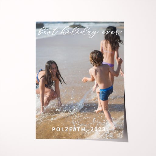 Relive your vacation with our 'Best Holiday Ever' High-Resolution Silver Halide Poster – a modern and elegant showcase for your most precious moment.