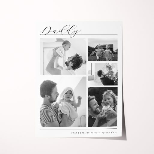 Presenting 'Father's Quintet' Long-Lasting Silver Halide Photography Poster – a stunning tribute to cherished memories, perfect for celebrating Father's Day with a stylish showcase for precious moments.
