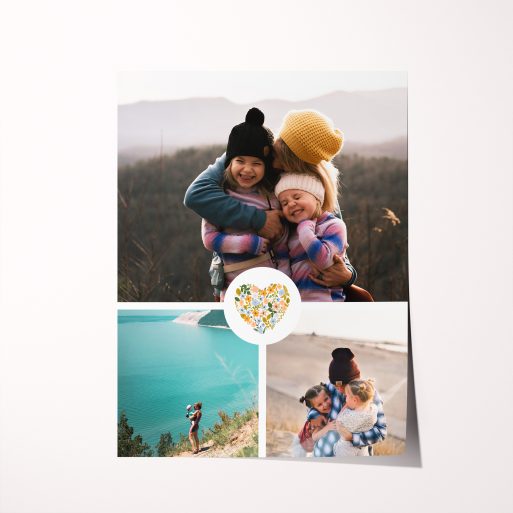 Eternal Love High-Resolution Silver Halide Photo Poster - Showcase cherished memories with the 'Floral Heart' poster. Transform your photos into stylish decor for home or office.