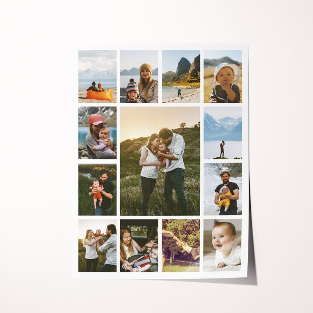 Melody of Memories High-Resolution Silver Halide Poster - Introducing our portrait-oriented design that harmoniously blends countless cherished moments with ample space for 10+ photos. A loving gesture that conveys a profound sentiment, create a custom keepsake celebrating your shared memories, composing a symphony of treasured moments.