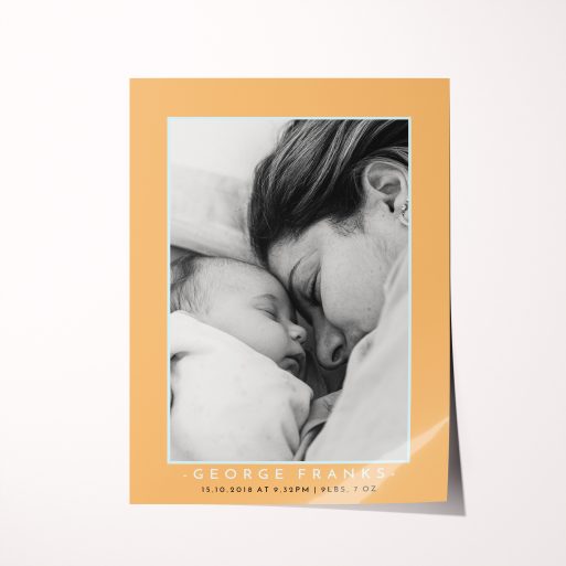 Elegance meets memories with our High-Resolution Silver Halide Poster in Orange and Mint. Personalized and perfect for showcasing cherished photos.