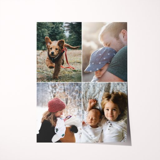 Cherish moments with our 'Quad' High-Resolution Silver Halide Poster – a portrait-oriented masterpiece tailored for preserving four cherished photos.