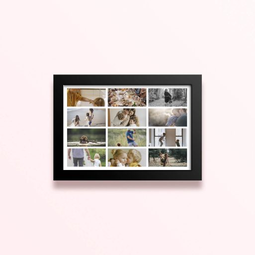 Simple framed prints designs featuring ten photos in a variety of family and nature themes.