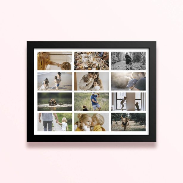 Simple framed prints designs featuring ten photos in a variety of family and nature themes.