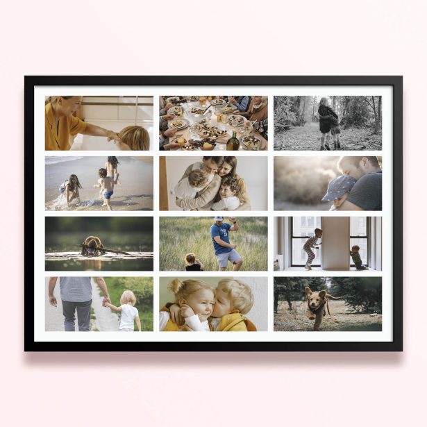 Simple framed prints designs featuring ten photos in a variety of family and nature themes.