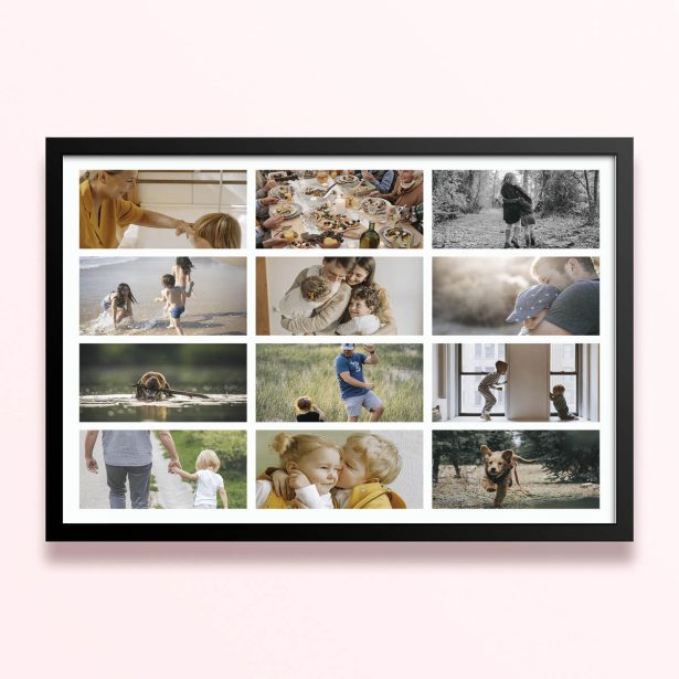 Simple framed prints designs featuring ten photos in a variety of family and nature themes.