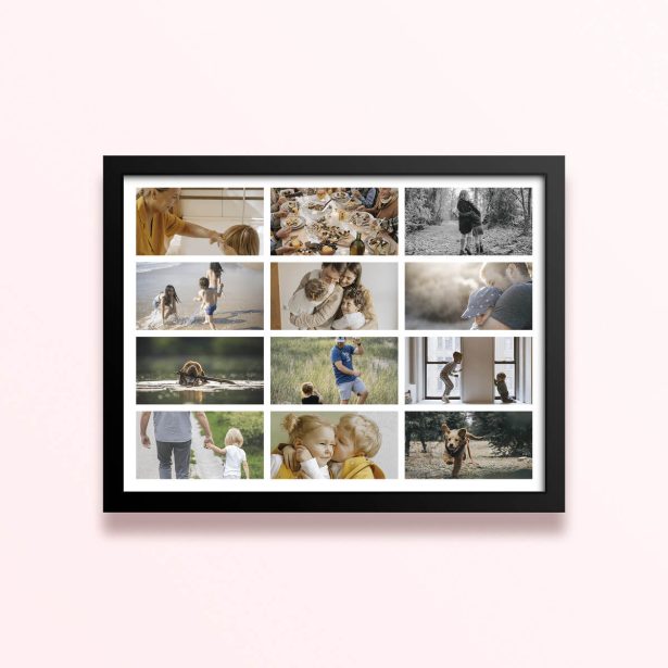 Simple framed prints designs featuring ten photos in a variety of family and nature themes.