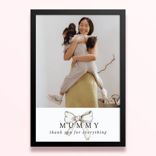 Simple framed print designs with one photo for personalised gifts.