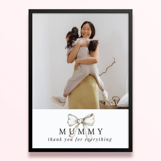 Simple framed print designs with one photo for personalised gifts.