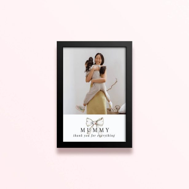 Simple framed print designs with one photo for personalised gifts.
