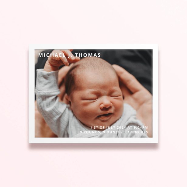 Simple framed prints designs with one photo and custom text for personalisation