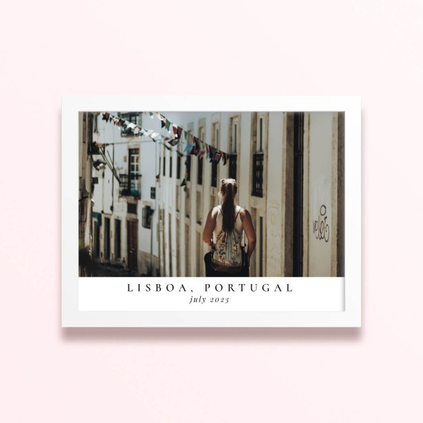 Simple framed prints designs with one photo in a street scene in Lisboa, Portugal for July 2023