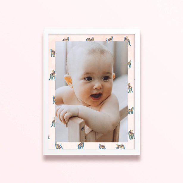 simple framed prints big cat design baby photo A3 portrait white - Big Cat