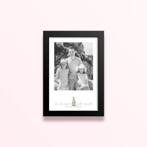 Simple framed prints designs featuring one photo and personalised text for Father's Day.