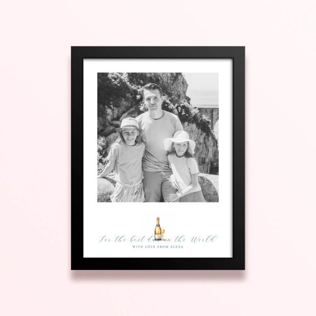 Simple framed prints designs featuring one photo and personalised text for Father's Day.