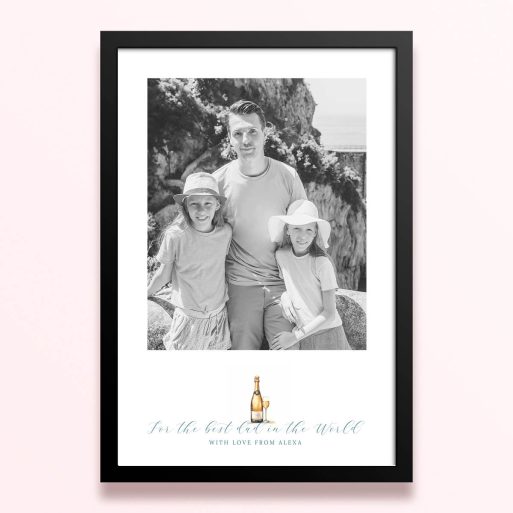 Simple framed prints designs featuring one photo and personalised text for Father's Day.
