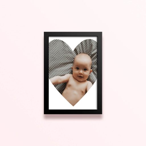 Simple framed prints designs with one photo in heart shape