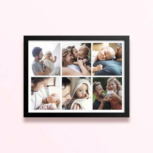 Simple framed prints designs featuring six photos for personalised home decor