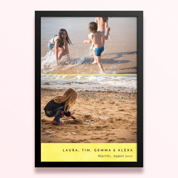 Simple framed print designs with two photos on beach holiday