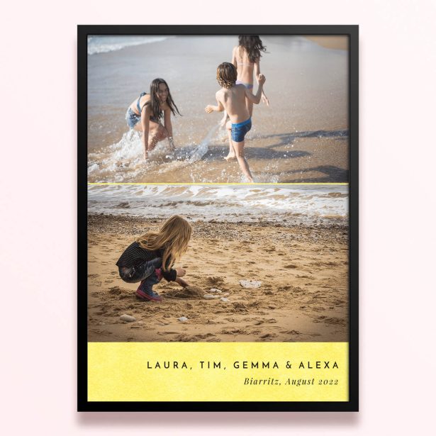 Simple framed print designs with two photos on beach holiday
