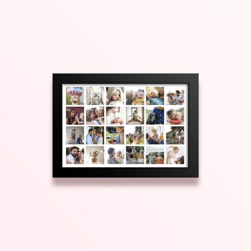 Simple framed prints designs featuring 25 photos in a grid layout
