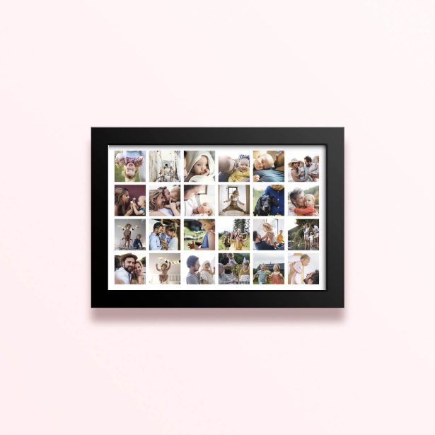 Simple framed prints designs featuring 25 photos in a grid layout