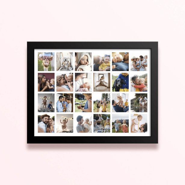 Simple framed prints designs featuring 25 photos in a grid layout