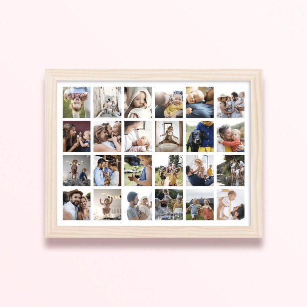 Simple framed prints designs featuring 25 photos in a grid layout