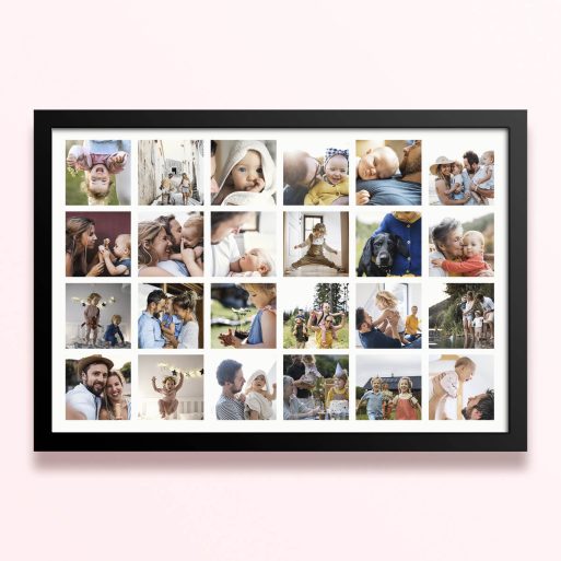 Simple framed prints designs featuring 25 photos in a grid layout