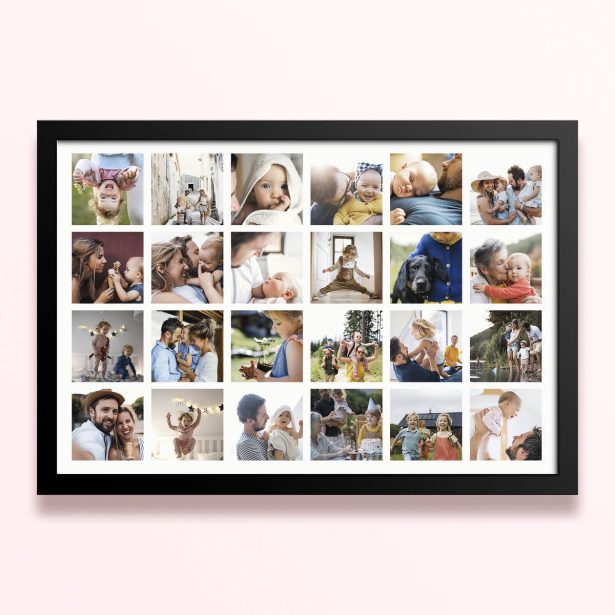 Simple framed prints designs featuring 25 photos in a grid layout