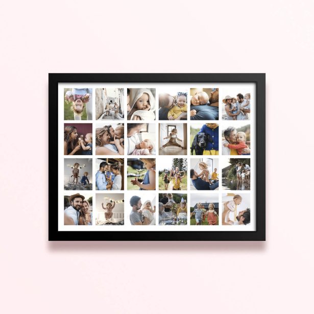 Simple framed prints designs featuring 25 photos in a grid layout