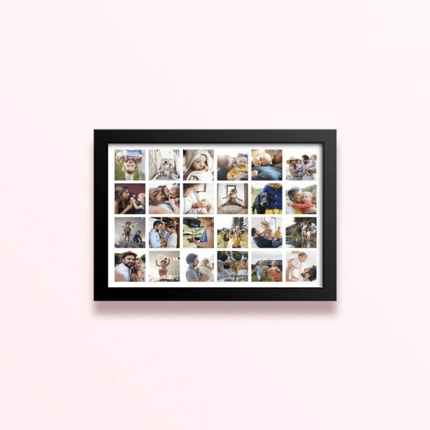 Simple framed prints designs featuring 25 photos in a grid layout