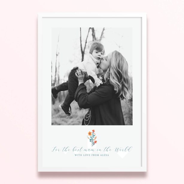 Simple framed prints designs featuring one photo for personalised gifts.