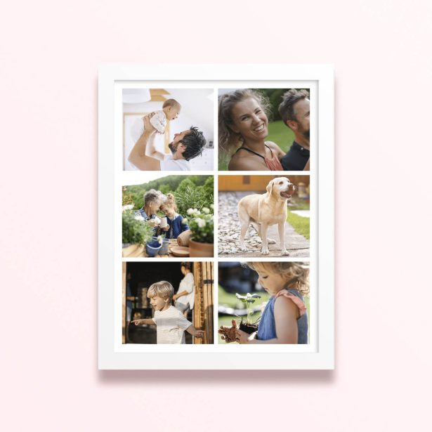 Simple framed prints designs with six photos.